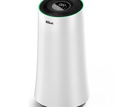 Aiibot Luftreiniger Raucherzimmer bis zu 120m², CADR 450m³/h Air Purifier mit H13 HEPA Filter,gegen 99,97% Allergie Gerüche Staub Tierhaare, Luftqualitätssensor, Schlafmodus Timer