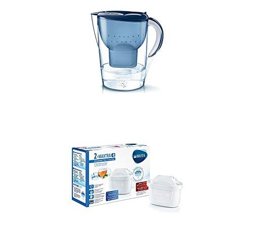 Brita Wasserfilter Marella XL, inkl. 1 Maxtra+ Filterkartusche blau + Filterkartuschen Maxtra+ 2er Pack weiß