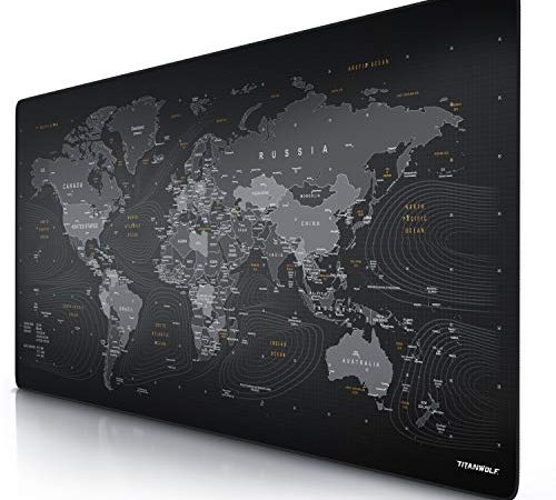 CSL - Übergröße Mauspad 1200x600mm Weltkarte - XXXL Mousepad groß mit Motiv - Tischunterlage Large Size - verbessert Präzision und Geschwindigkeit - XXL Gaming z.B. für Logitech Maus und Tastatur