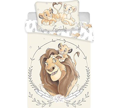 Disney König der Löwen Simba Mufasa Baby Bettwäsche Kopfkissen Bettdecke 100% Baumwolle 100x135 cm