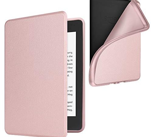 Fintie Hülle für 6“ Kindle Paperwhite (10. Generation - 2018) - Superleicht Soft TPU Rückseite Abdeckung Schutzhülle Tasche Auto Sleep / Wake für Amazon Kindle Paperwhite eReader, Roségold