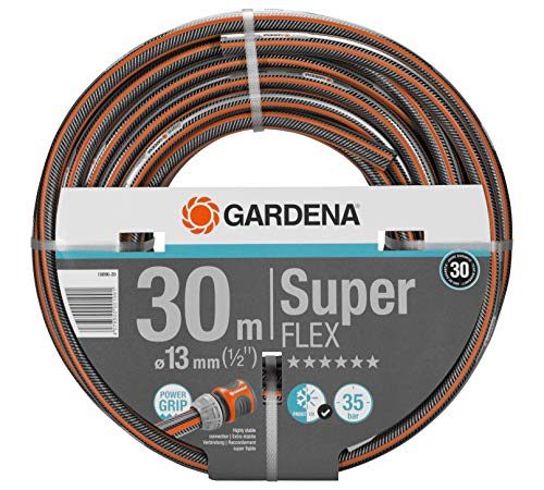 Gardena Premium SuperFLEX Schlauch 13 mm (1/2 Zoll), 30 m: Gartenschlauch mit Power-Grip-Profil, 35 bar Berstdruck, hochflexibel, formstabil, UV-beständig (18096-20)