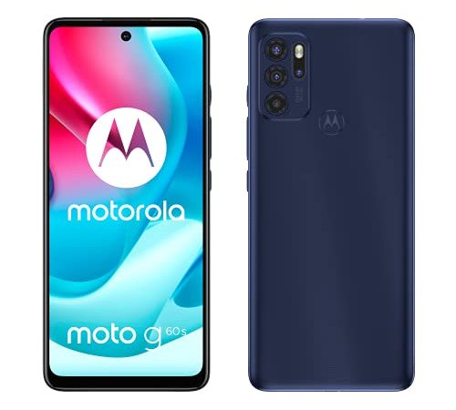 Motorola moto g60s Smartphone (6,8"-FHD+-Display, 64-MP-Kamera, 6/128 GB, 5000 mAh, Android 11), Dunkelblau, inkl. Schutzcover [Exklusiv bei Amazon]