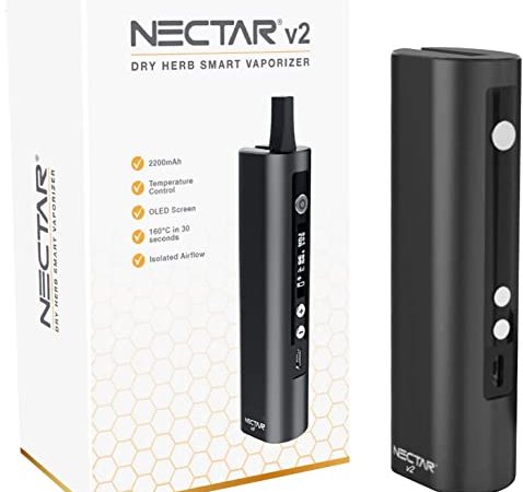 Nectar v2 Vaporizer | Verdampfer Kräuter | 2 Jahre Garantie | 2600mAh Akku, Isolierter Luftstrom, OLED-Anzeige und Temperaturregelung, 100°C - 225°C - 30s Aufheizzeit