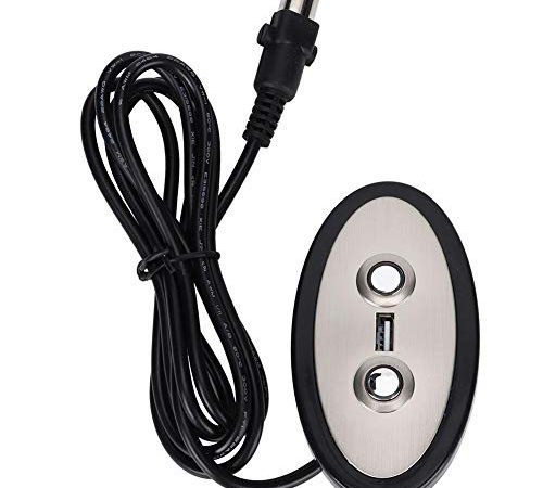 Niunion Sofa Controller, Electric Sofa Schubstange Handsteuerungsschalter mit LED Hintergrundbeleuchtung USB Port Eingang 12-29V USB Ausgang 5V-2A Silber(Straight)