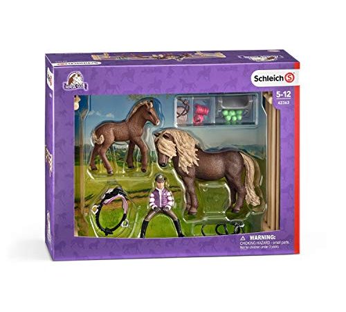 Schleich 42363 - Reiterin mit Island Ponys Figur