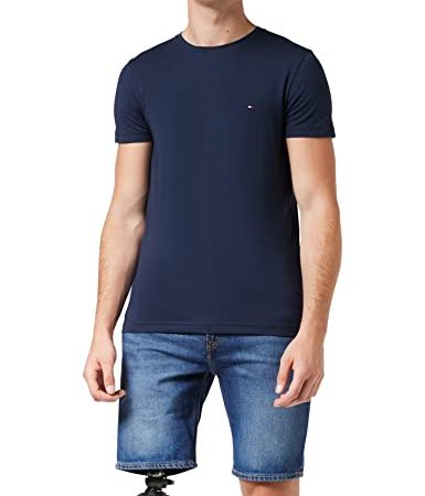 Tommy Hilfiger Herren CORE Stretch Slim CNECK Tee T-Shirt, Blau (Navy Blazer 416), Large