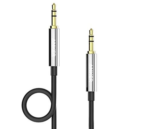 Anker Aux Kabel Stereo Audio Klinken Kabel [1.2m] für AUX Eingänge 3.5mm auf 3.5mm mit vergoldete Kontakten (Schwarz)