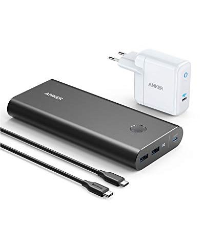 Anker PowerCore+ 26800 PD 45W Powerbank mit 60W PD Ladegerät, Power Delivery Set mit externem Akku für USB-C Laptops, MacBook Air/Pro/Dell XPS/iPad Pro 2018, iPhone 11 Pro / 11 / XS/X und mehr