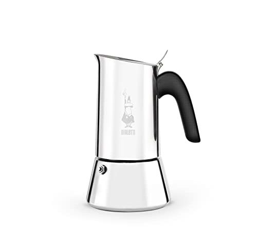 Bialetti - New Venus Induction, Edelstahl Herd Espresso-Kaffeemaschine, Geeignet für Alle Herdarten, 6 Tassen, Aluminium, Silber