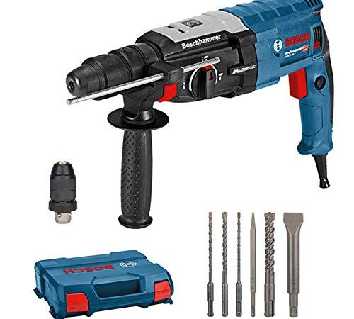 Bosch Professional Bohrhammer GBH 2-28 F (880 Watt, Bohr- Beton max: 28 mm, inkl. 6tlg. Bohr-Meißel-Set, SDS-plus, in L-Case) - Amazon Exklusiv Set