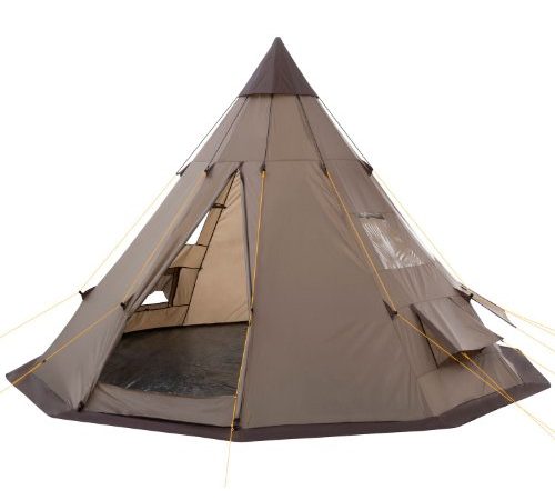 CampFeuer Tipi Zelt Spirit für 4 Personen | Braun | Indianerzelt für Camping, Wandern, 3000 mm Wassersäule | Firstzelt, Pyramidenzelt, Rundzelt | Gruppenzelt, Campingzelt, Familienzelt