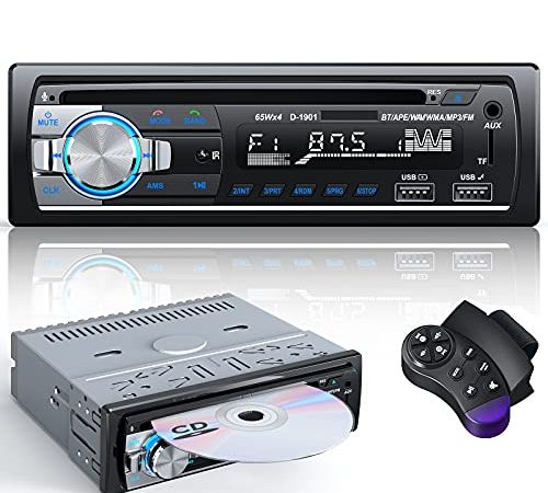 CENXINY Autoradio mit CD Bluetooth, RDS Autoradio mit Bluetooth Freisprecheinrichtung 1 DIN Autoradio MP3 Player/FM Radio, 2 USB Anschlüsse für Musikspielen und Aufladen