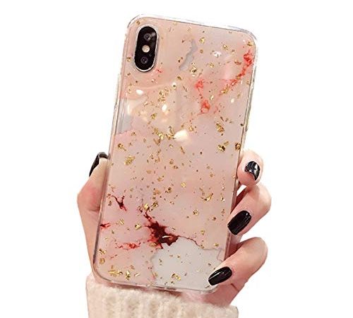 CXvwons Hülle für iPhone XS, Ultra dünn Weich TPU Silikon Handyhülle Mode Chic 3D Muster Schutzhülle Case für iPhone XS X Slim Kratzfeste Stoßfest Schutz Tasche Schale für iPhone XS X Bumper Cover