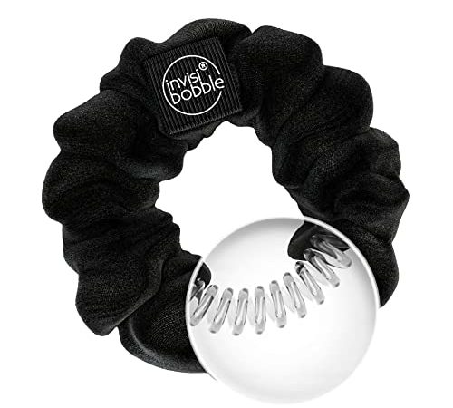 invisibobble Haargummi Schwarz Scrunchie True Black, Haargummis starker Halt für Mädchen & Damen, Scrunchies Samt Schwarz, designed im Herzen Münchens