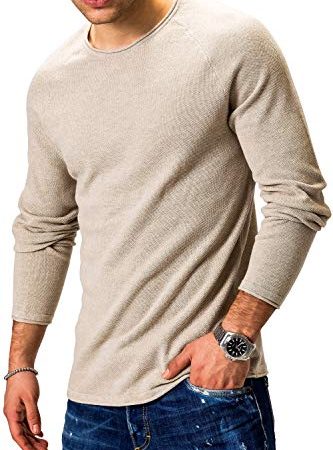 JACK & JONES Herren Jjehill Knit Crew Neck Noos Pullover, Elfenbein(oatmealmelange), L EU