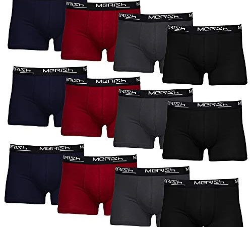 MERISH Boxershorts Men Herren 12er Pack Unterwäsche Unterhosen Männer Retroshorts 213b XL