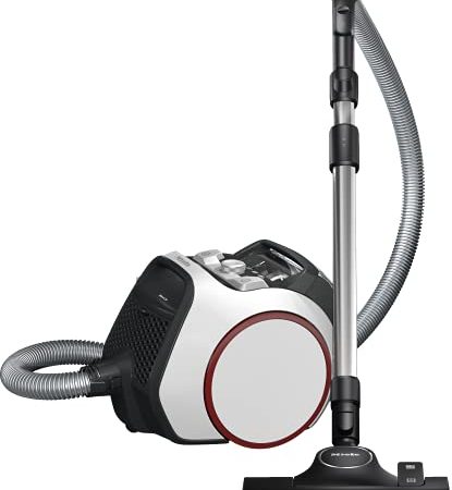 Miele Boost CX1 – Beutelloser Bodenstaubsauger mit Vortex-Technologie und Hygiene AirClean Filter – Leistungsstark, kompakt und wendig – In Lotosweiß/Rot