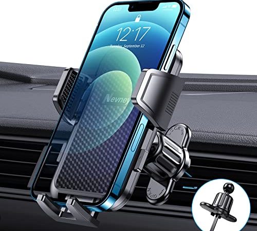 Nevney Auto Handyhalterung Auto Lüftung [2022 Upgrade Lüftungshaken-Doppelte Stabilität] 360°Drehbar Lüftungsclip Handy Halterung Auto für Alle Handys&Autos wie iPhone 13 12 Samsung Huawei Xiaomi usw