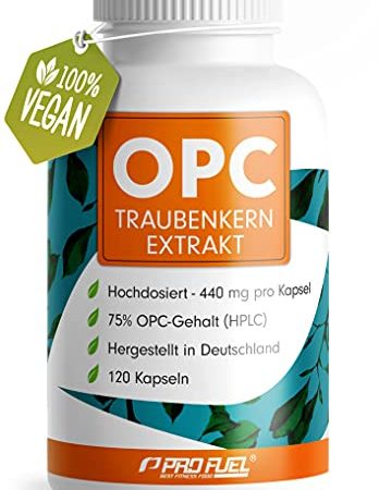 OPC Traubenkernextrakt - 120 Kapseln (vegan) - 880mg Traubenkernextrakt, laborgeprüft mit 75% OPC-Gehalt (HPLC) - 660mg reines OPC aus deutschen Traubenkernen | 100% vegan | Vorrat für 2 Monate