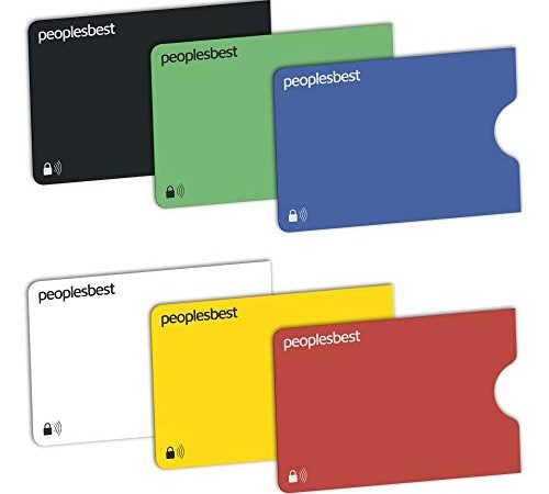 RFID & NFC Blocker Kreditkarten-Schutzhülle (6 Stück) | stabile EC Kartenhülle aus Kunststoff gegen Datenklau und unerlaubtes auslesen | super dünn & reißfest für 100% Datenschutz (Rainbow)