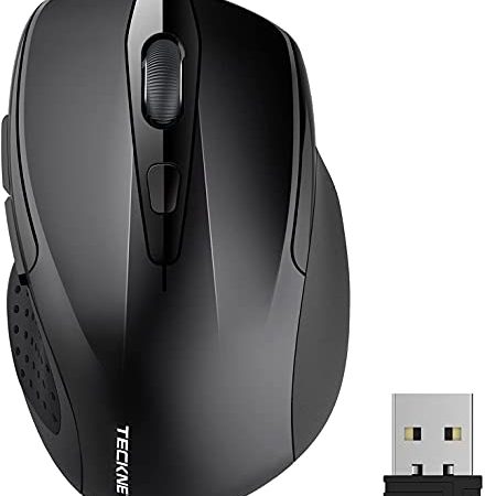 TECKNET Kabellose Maus, Pro 2.4G 2600 DPI Wireless Maus 6 Tasten mit Nano Empfänger, 24 Monate Batterielaufzeit, 5 Einstellbare DPI-Pegel für PC Laptop iMac MacBook Microsoft Pro, Office Home