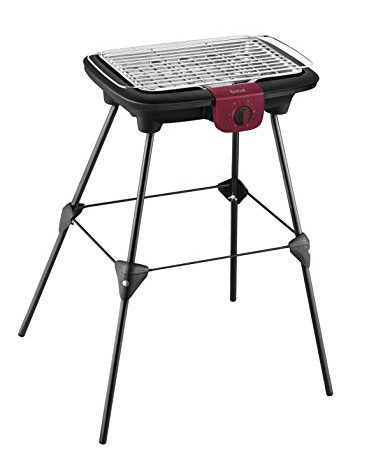 Tefal BG90F5 Easygrill Adjust Elektro-Standgrill (2300 Watt, 720 cm² Grillfläche) schwarz/Burgunderrot