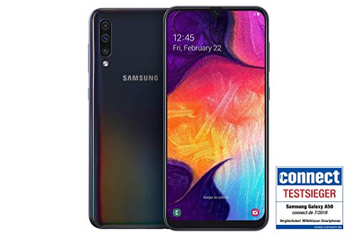 Samsung Galaxy A50 Smartphone (16.3cm (6.4 Zoll) 128GB interner Speicher, 4GB RAM, Black) - Deutsche Version (Generalüberholt)