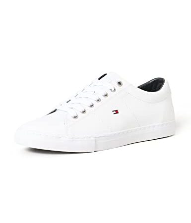 Tommy Hilfiger Herren Essential Leather Sneaker, Weiß (White 100), 43 EU