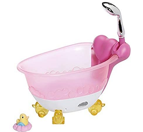 Zapf Creation 831908 BABY born Bath Badewanne mit Licht- und Sound-Effekten und echtem Wasser sowie Badeente, Puppenzubehör für Puppen bis 43 cm