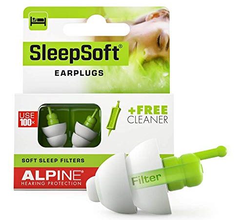 Alpine SleepSoft Ohrstöpsel - Blockiert Schnarchen und verbessert den Schlaf - Soft-Filter zum Schlafen – Bequemes, hypoallergenes Material – Wiederverwendbare Ohrstöpsel