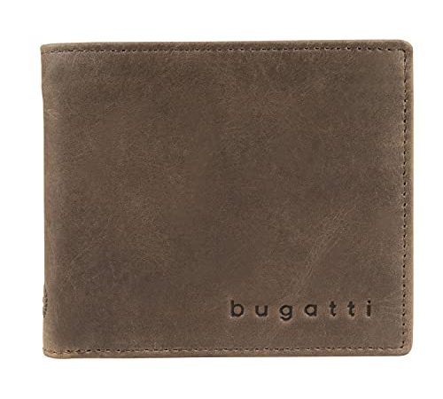 Bugatti Volo Geldbeutel Männer Leder - Geldbörse Herren Braun - Portmonaise Portemonnaie Portmonee Brieftasche Wallet Ledergeldbeutel