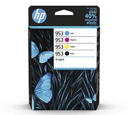 HP 953 (6ZC69AE) Original Druckerpatronen Multipack (1xBlau, 1xRot, 1xGelb, 1xSchwarz) für HP OfficeJet Pro 77xx, 82xx, 87xx