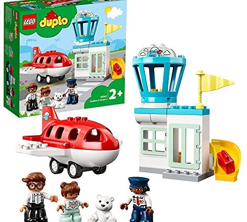 LEGO 10961 DUPLO Flugzeug und Flughafen Spielzeug Set für Kleinkinder ab 2 Jahren