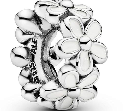 Pandora Moments Weiße Gänseblümchen Zwischenelement Sterling Silber, Emaille 791495EN12