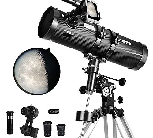 Teleskop 130EQ Newton-Reflektor teleskope für Erwachsene, professionelle Teleskope für Erwachsene Astronomie, kommt mit 1,5X Barlow-Linse Smartphone-Adapter & 13% T Mondfilter