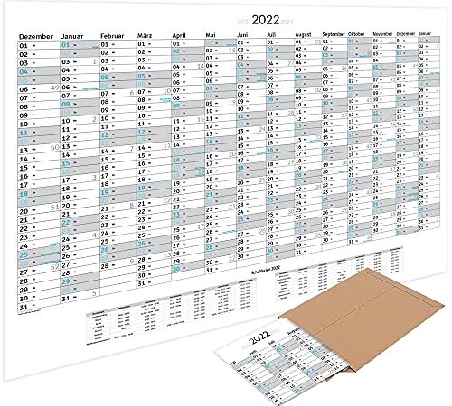 XXL Wandkalender Jahresplaner 2022 (100 x 70 cm) GEFALZT in Poster Größe. Querformat, gefaltet - Wandplaner, Jahreskalender, Plakatkalender. Poster, 1 Stück