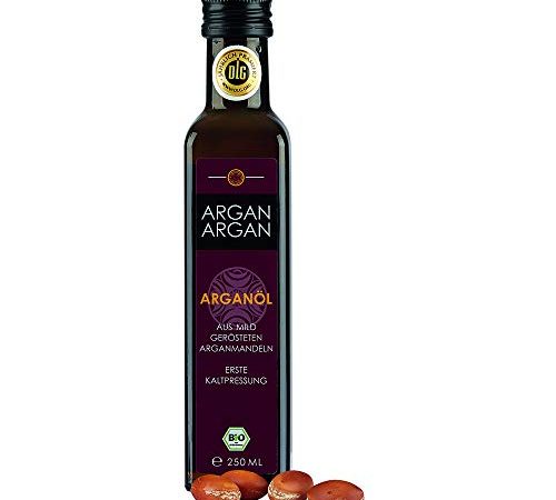 ARGANARGAN Bio-Arganöl geröstet 250ml, kaltgepresst, DLG-GOLD prämiert, SIEGER PREIS-LEISTUNG (vergleich.org), vegan, Gourmet-Speiseöl