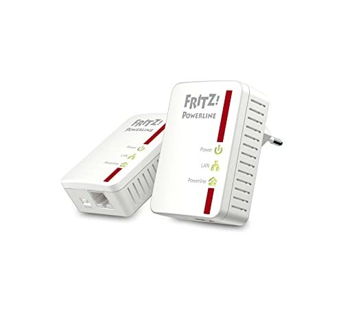 AVM Fritz Powerline 510E Set (500 Mbit/s, Fast-Ethernet-LAN, internationale Version), 20002661, Weiß / Rot