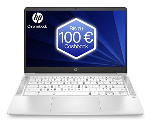 HP Plus Chromebook 14 Zoll Full HD IPS Display, Intel Pentium N6000, 8GB RAM, 128GB eMMC, Intel Grafik, Chrome OS, QWERTZ Tastatur, Silber