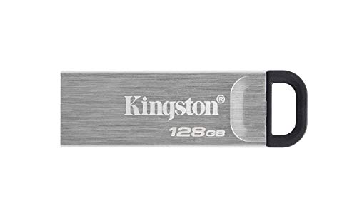 Kingston DataTraveler Kyson USB-Stick USB3.2, 128GB - mit stilvollem, kappenlosem Metallgehäuse, Schwarz