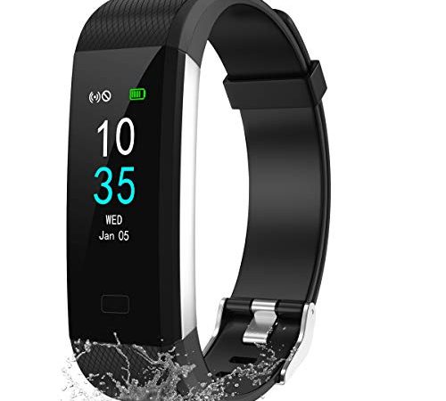 LEBEXY Fitness Armband Schrittzähler, Fitness Tracker mit Herzfrequenzmesser Blutdruckmessung Pulsuhr Kalorienzähler, IP68 Wasserdichter Smartwatch Fitness Uhr Sportuhr Aktivitätstracker