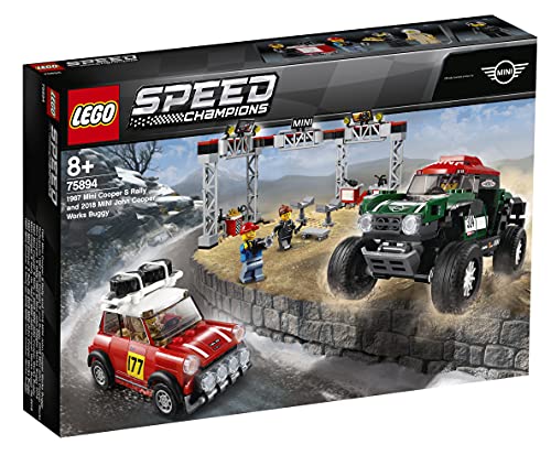 Lego 75894 Speed Champions Rallyeauto 1967 Mini Cooper S und Buggy 2018 Mini John Cooper Works, Automodelle zum Sammeln