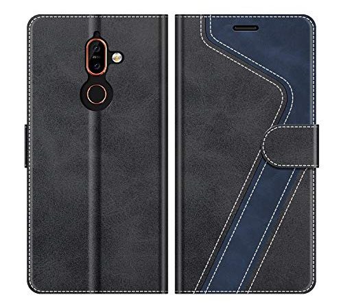 MOBESV Handyhülle für Nokia 7 Plus Hülle Leder, Nokia 7 Plus Klapphülle Handytasche Case für Nokia 7 Plus Handy Hüllen, Modisch Schwarz