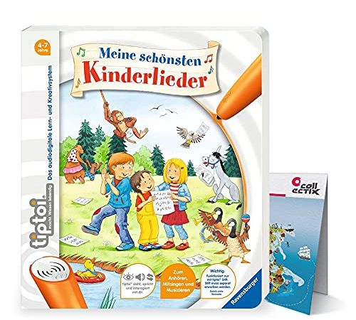 Ravensburger tiptoi ® Buch | Meine schönsten Kinderlieder + Kinder Weltkarte - Länder, Tiere, Kontinente