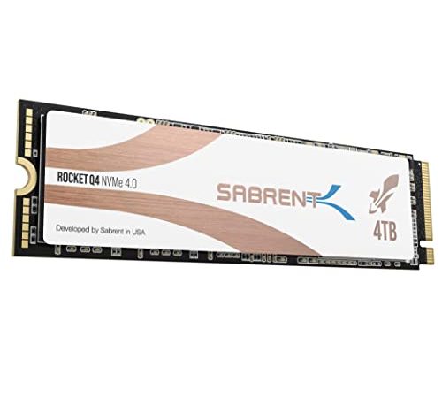 Sabrent 4TB Rocket Q4 NVMe PCIe 4.0 M.2 2280 Interne Maximalleistungs-Solid State Drive SSD R/W 4900/3500 MB/s (SB-RKTQ4-4TB)