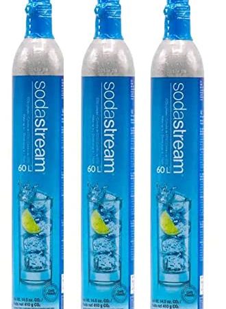 Sodastream 60 Liter Carbonator Set of Three Spare Replacement Cylinders for Soda Stream Machines and Samsung Refrigerators Buy a 3 Pack and Save by SodaStream