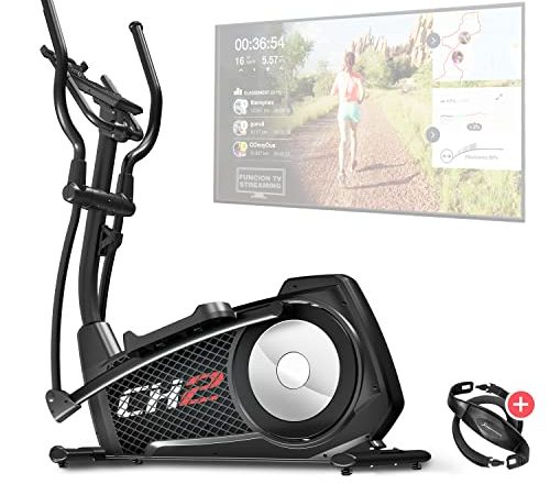 Sportstech CX2 Crosstrainer für Zuhause mit Stromgenerator | Deutsches Qualitätsunternehmen | Interaktive Video-Events & Multiplayer-App | Ergometer & 27 kg Schwungmasse, Pulsgurt im Wert von 49,9EUR