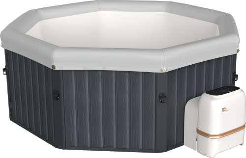 Whirlpool aufblasbar outdoor Gardwell Octa 193 x 193 x 73 cm für 6 Personen mit Massagedüsen und Filter - Aufblasfunktion per Knopfdruck - Pool in schwarz