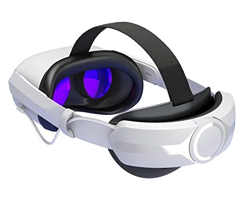 AUBIKA Elite Strap mit Batterie für Meta/Oculus Quest 2 Zubehör, Verlängern Sie die Spielzeit&schnelles Aufladen für VR Brille PC